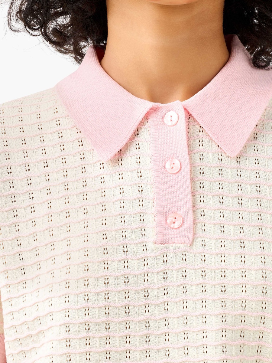 Regular Fit Polo T-Shirt with Knit Texture