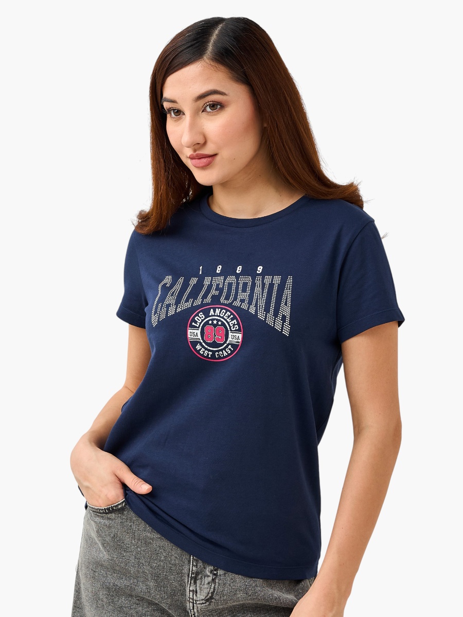 Regular Fit Cotton T-Shirt with Graphic Print