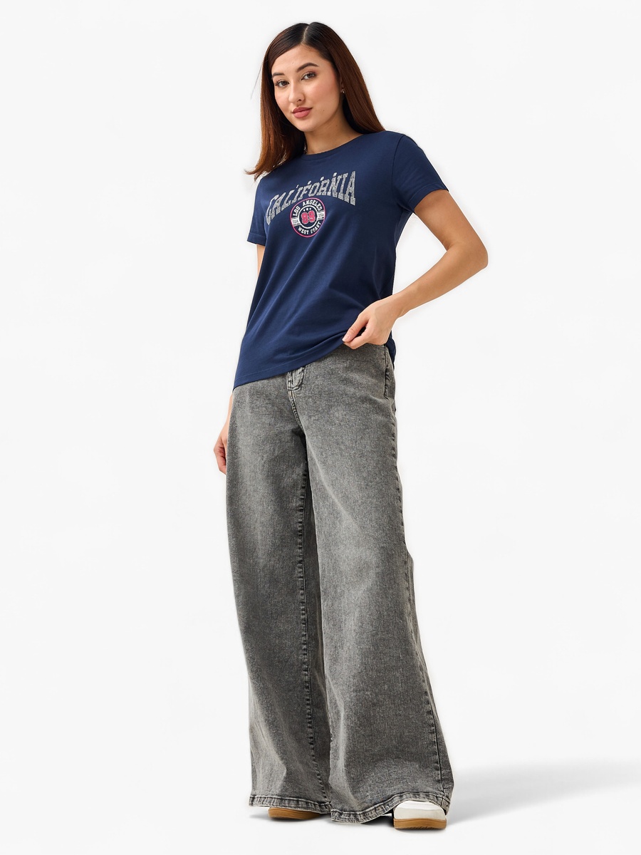 Regular Fit Cotton T-Shirt with Graphic Print