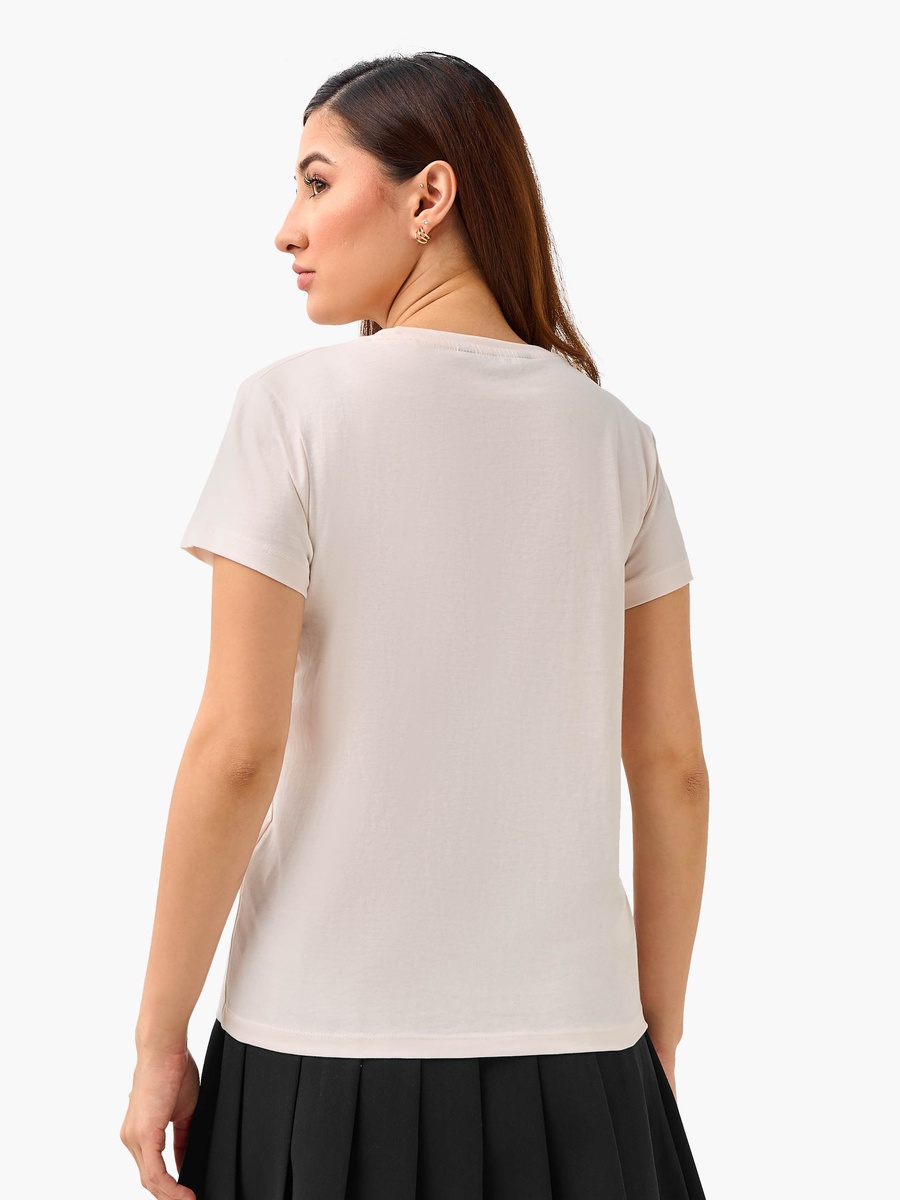 Regular Fit Cotton T-Shirt with Brazil Embroidery