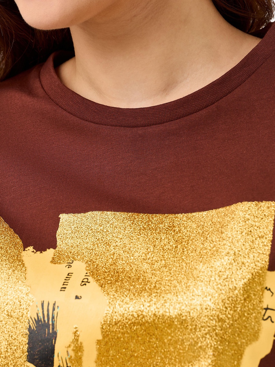 Regular Fit Cotton T-Shirt with Brazil Embroidery