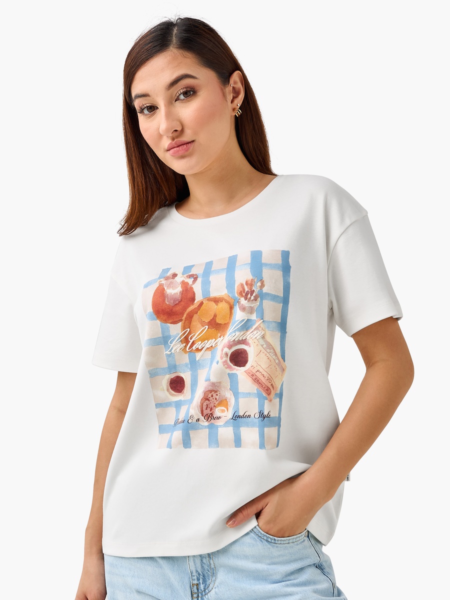 Regular Fit Cotton T-Shirt with Print