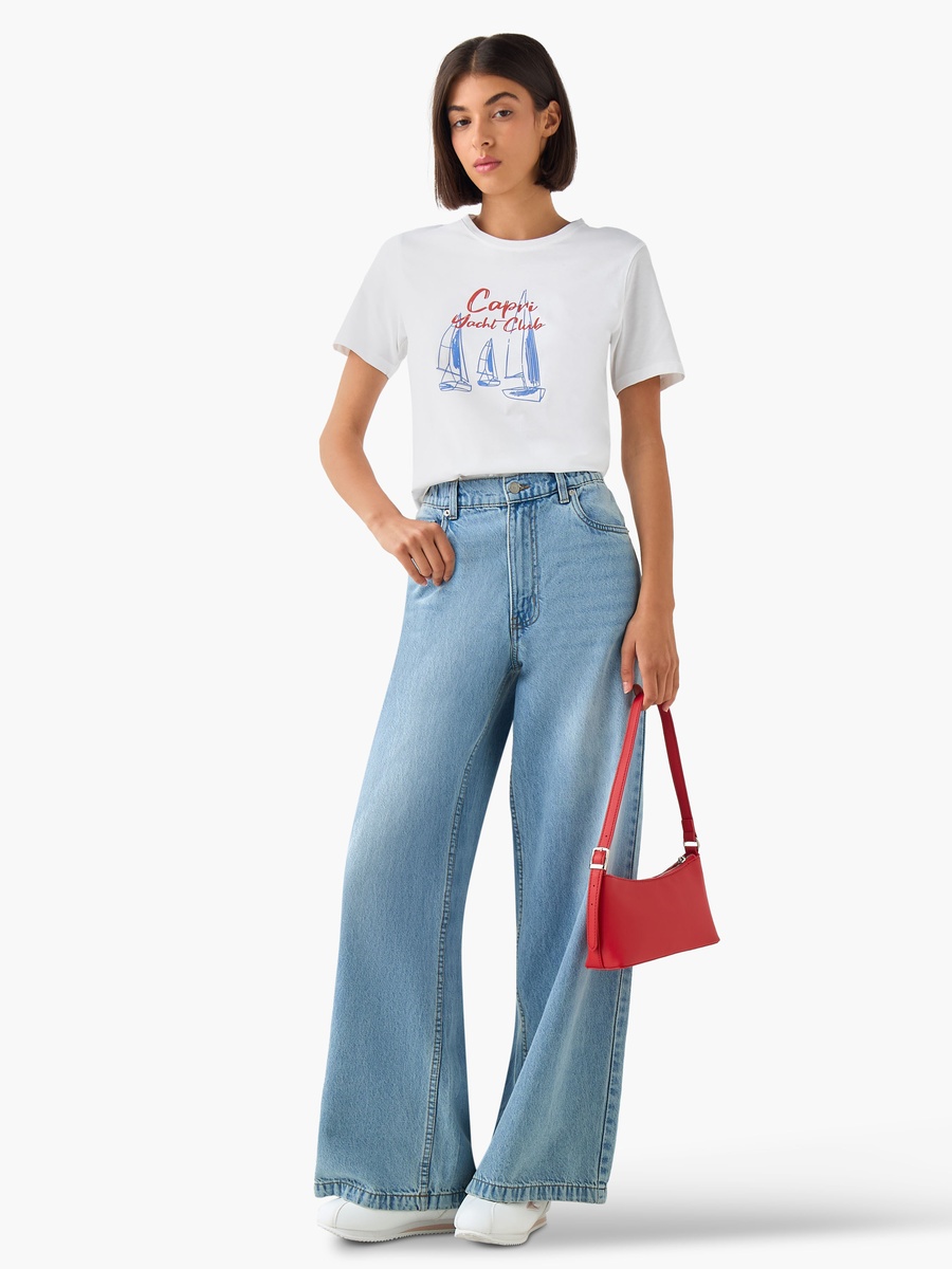 Regular Fit Cotton T-Shirt with Graphic Print