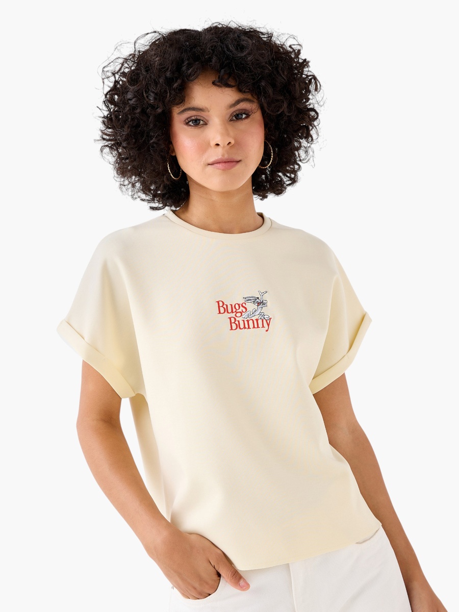 T-Shirt with Bugs Bunny Embroidery