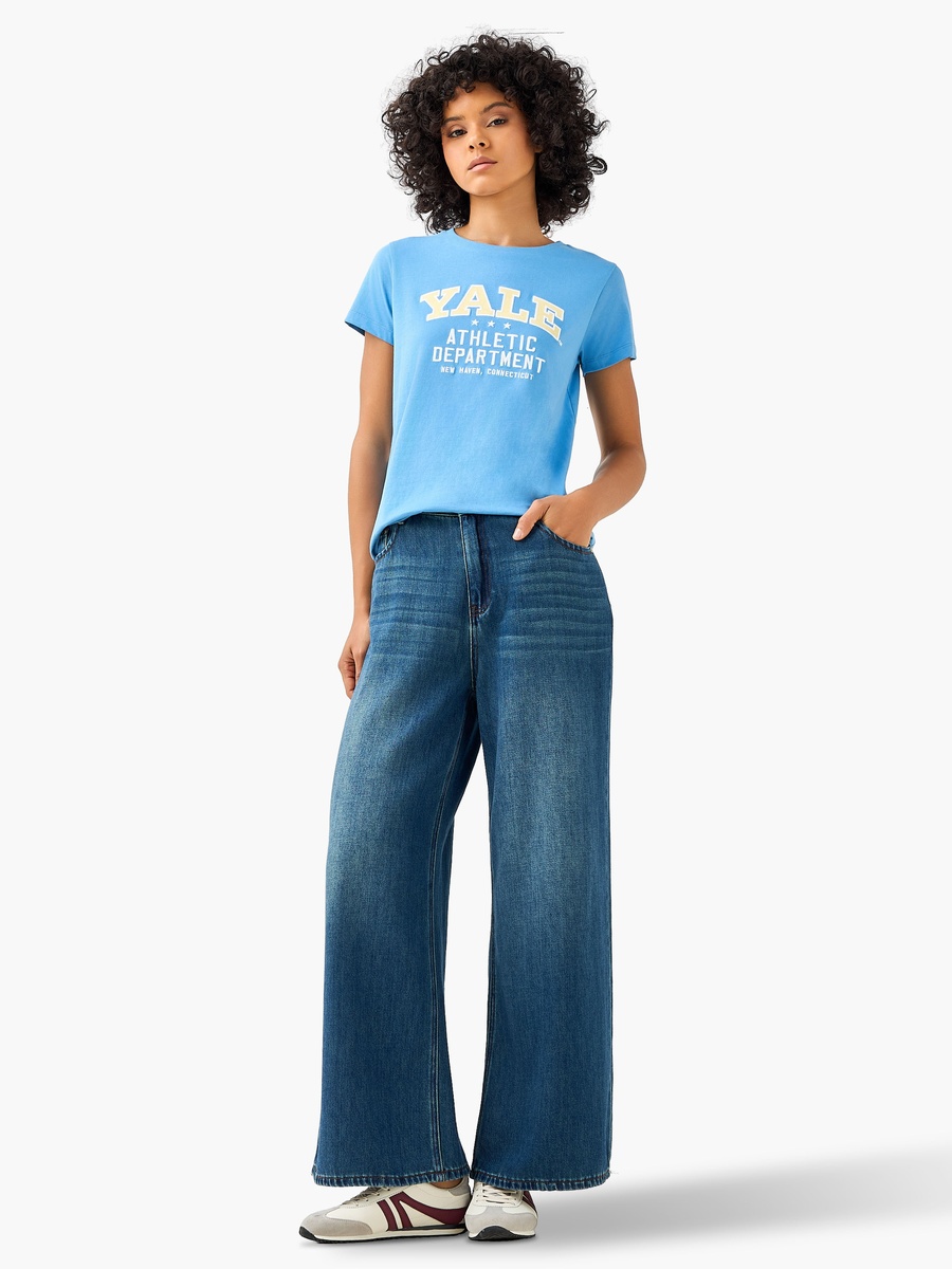 Regular Fit Cotton T-Shirt with Yale Print