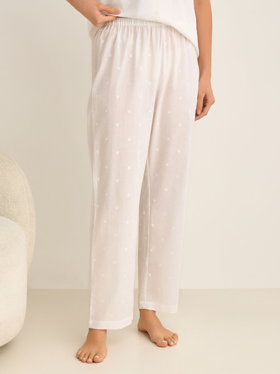 Cotton Pyjama Set with Button-Down Shirt and Trousers