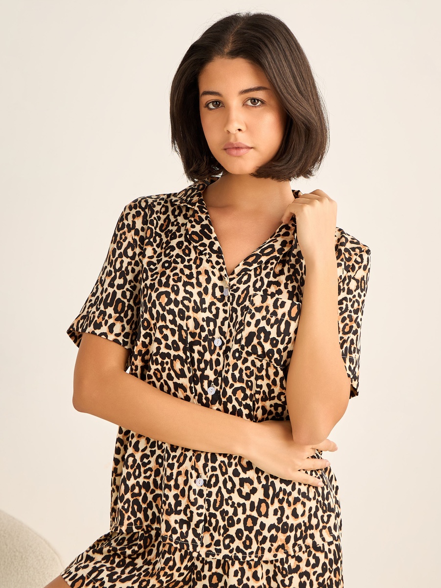 Shorts Set with Button-Down Shirt and Shorts