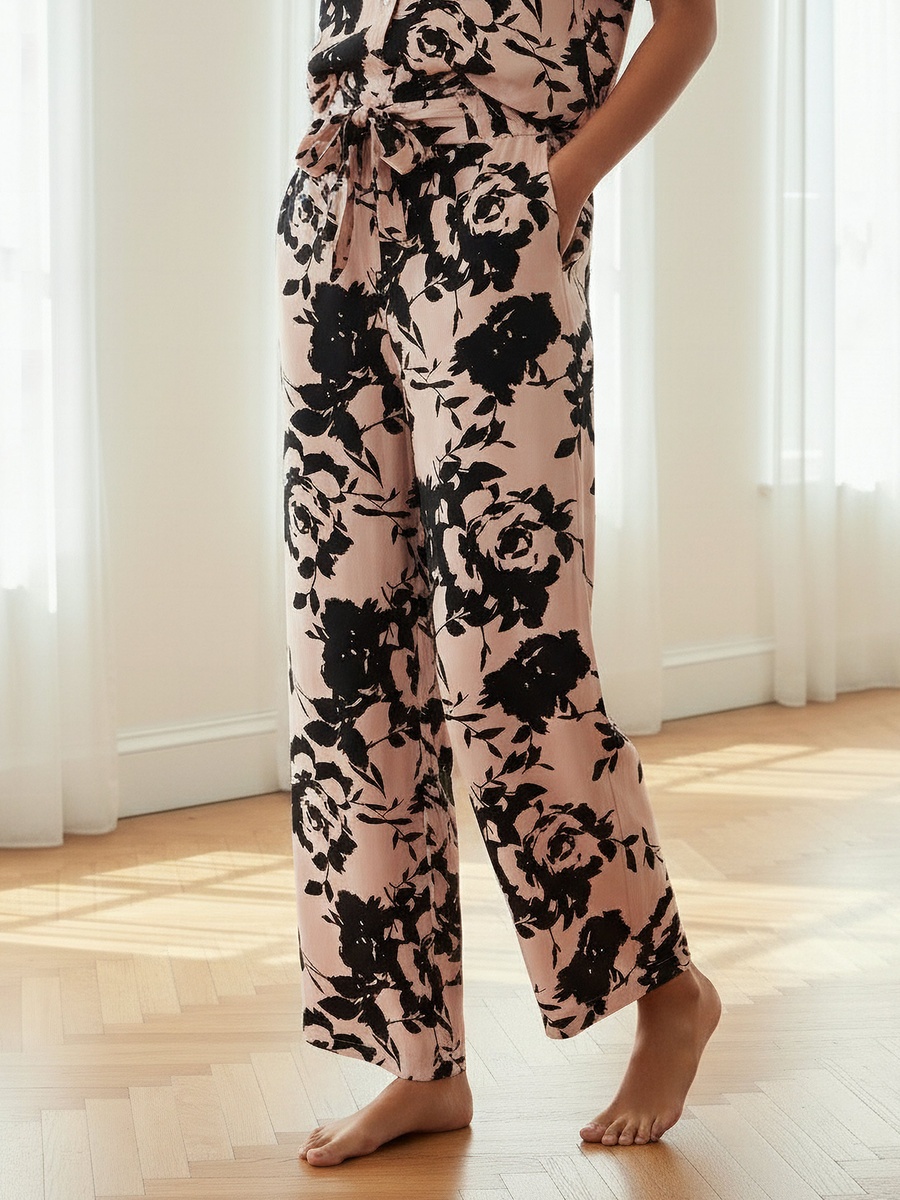 Pyjama Set with Button-Down Shirt and Trousers