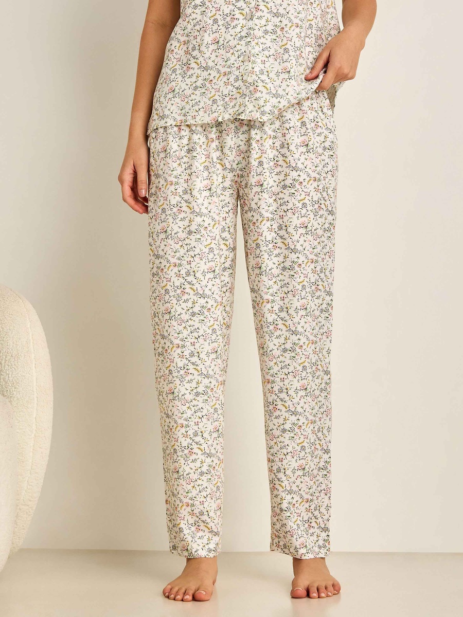 Viscose Pyjama Set with Button-Down Shirt and Trousers