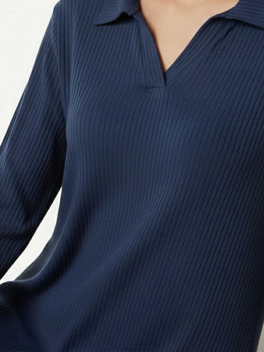 Night Dress with Long Sleeves and Collar