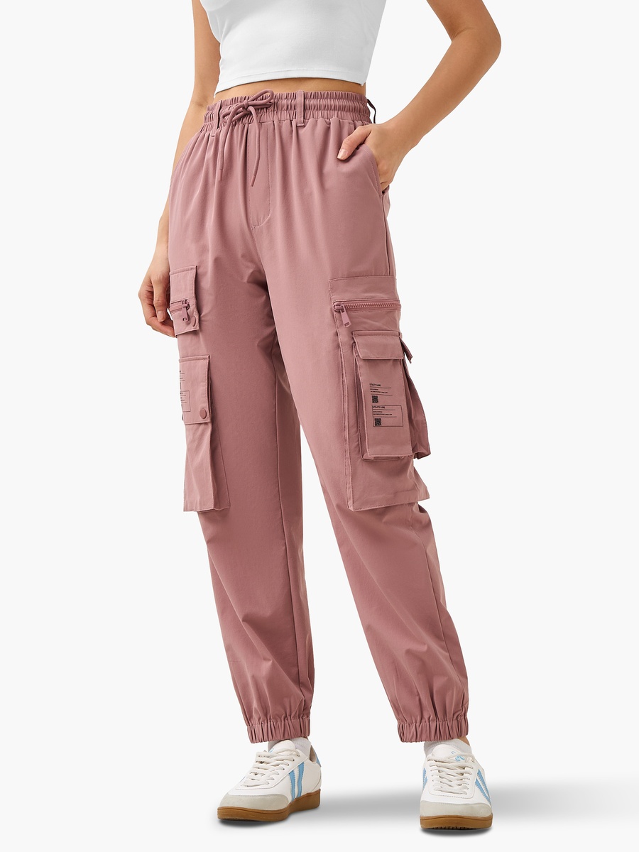 Mid-Rise Printed Cargo Utility Joggers