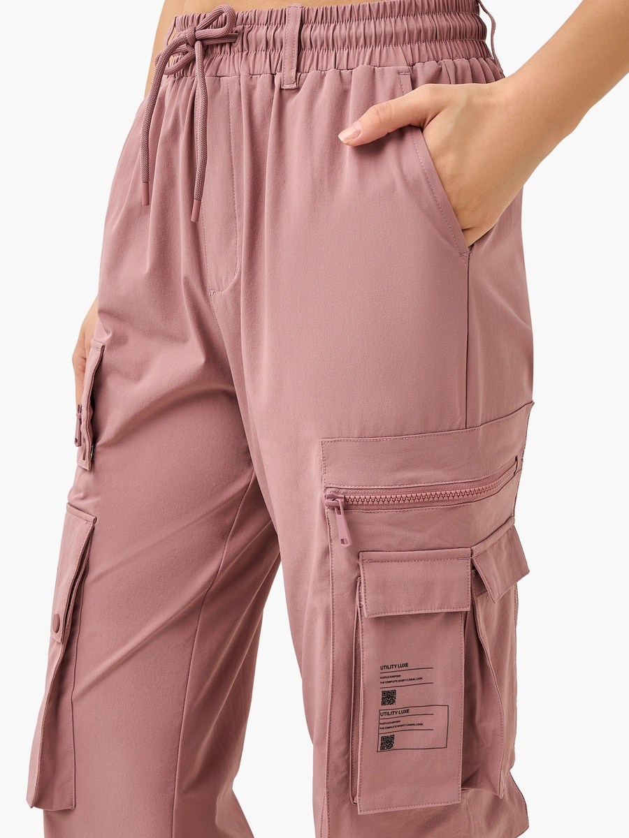 Mid-Rise Printed Cargo Utility Joggers