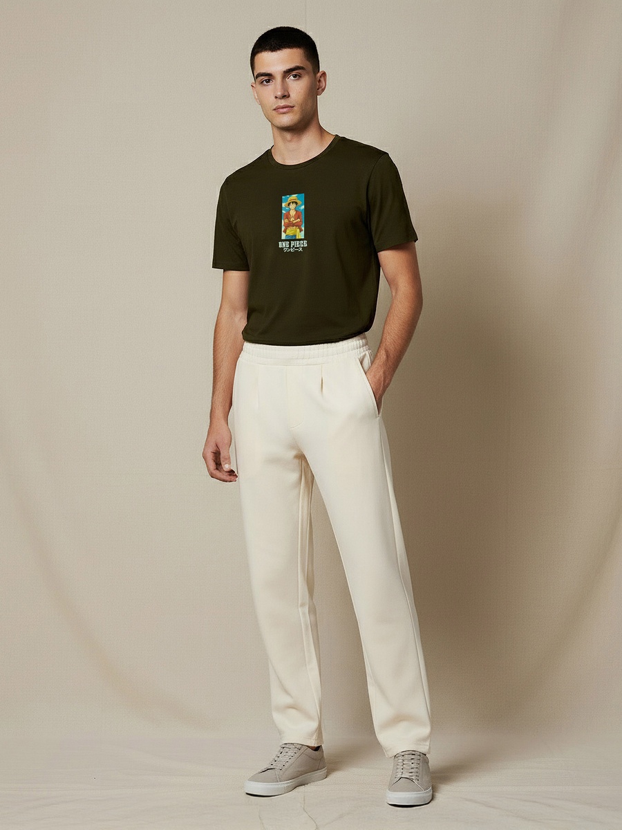 Men Straight Fit Track Pants with Pockets