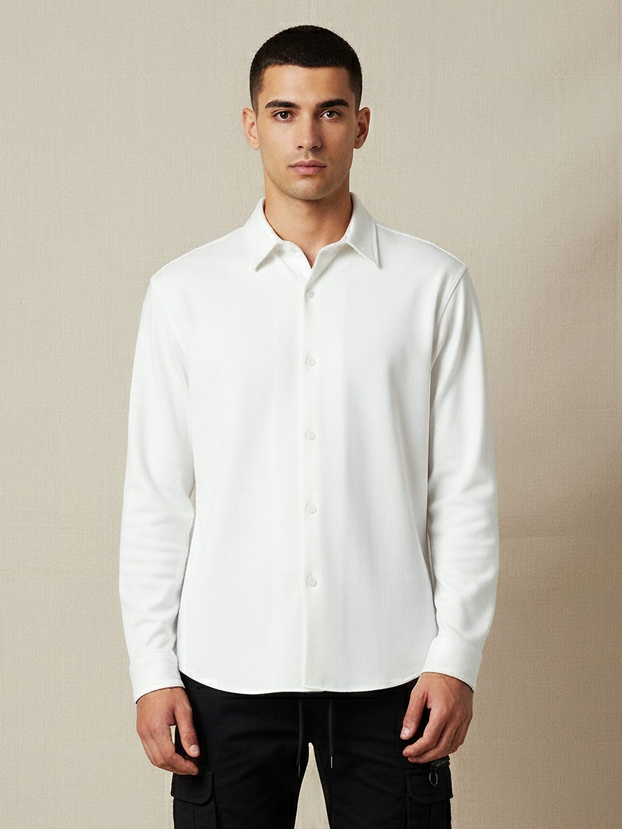 Men Regular Fit Collared Long Sleeves Shirt