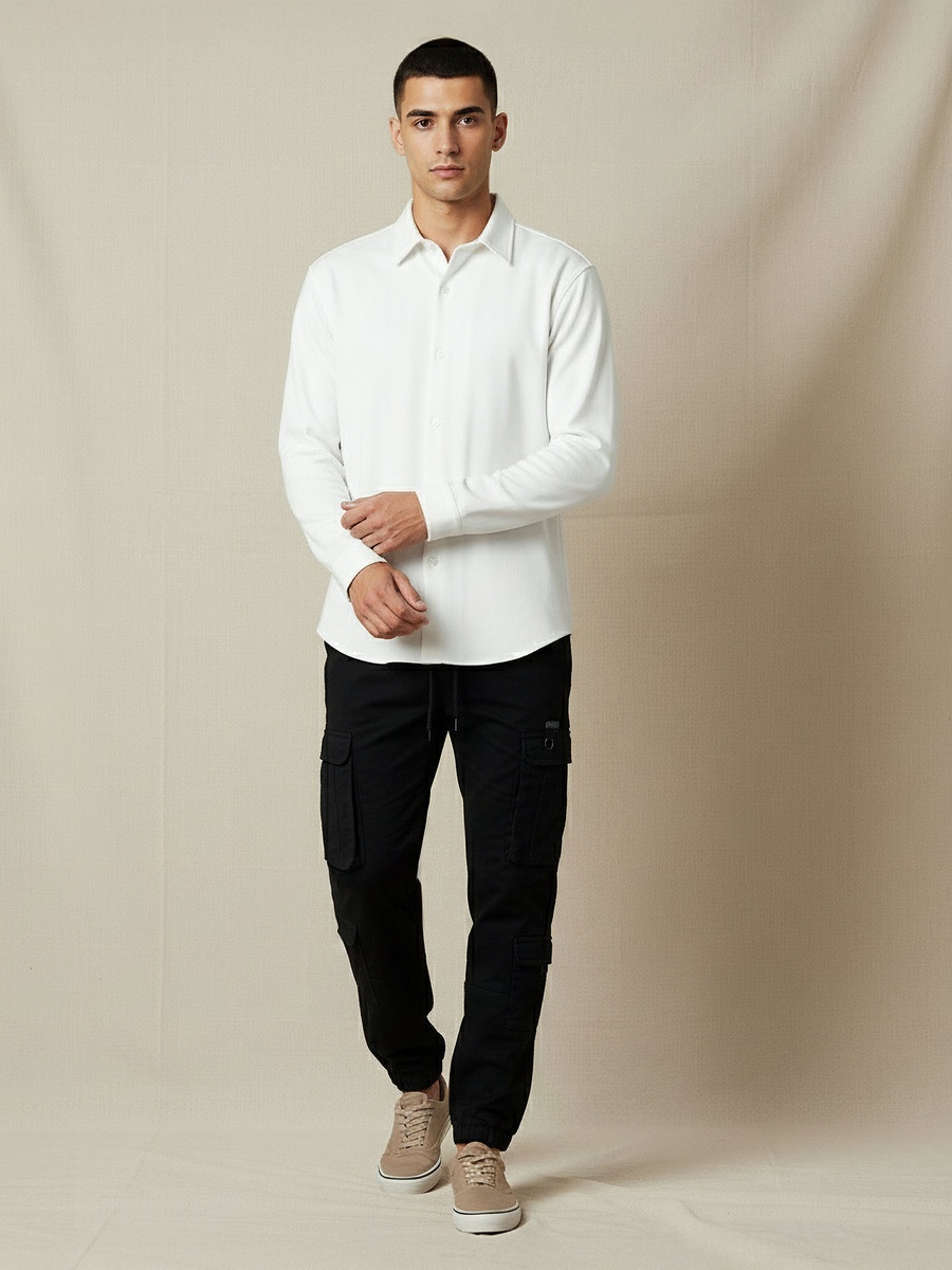 Men Regular Fit Collared Long Sleeves Shirt