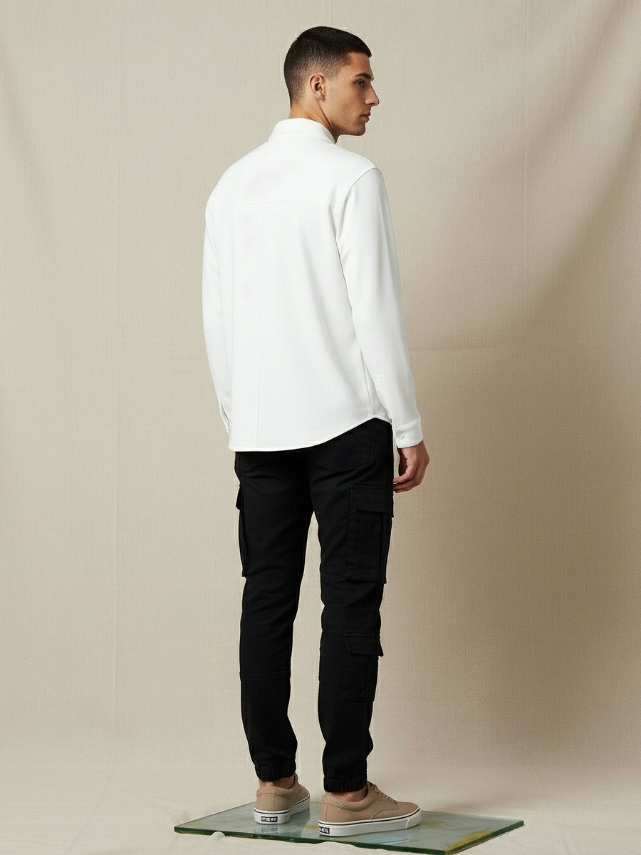 Men Regular Fit Collared Long Sleeves Shirt
