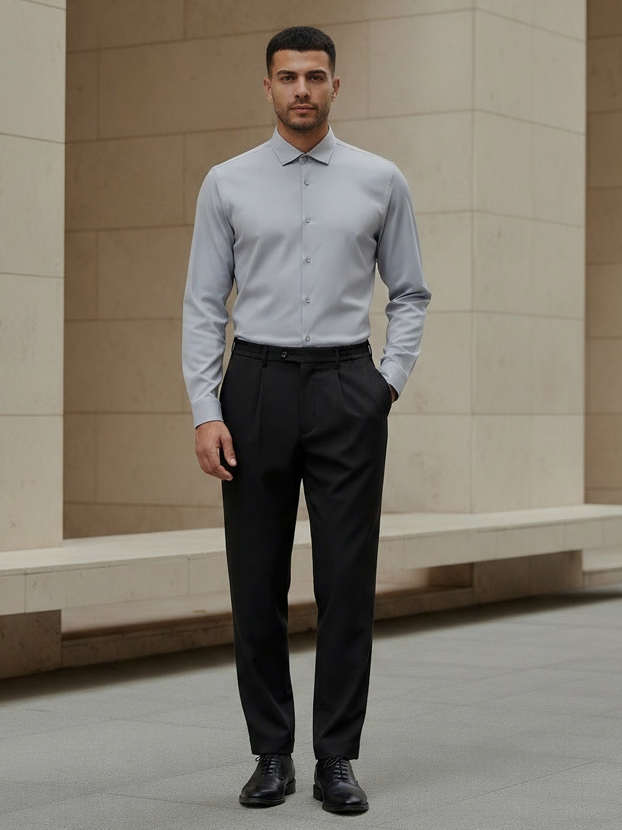 Men Regular Fit Collared Textured Long Sleeves Shirt