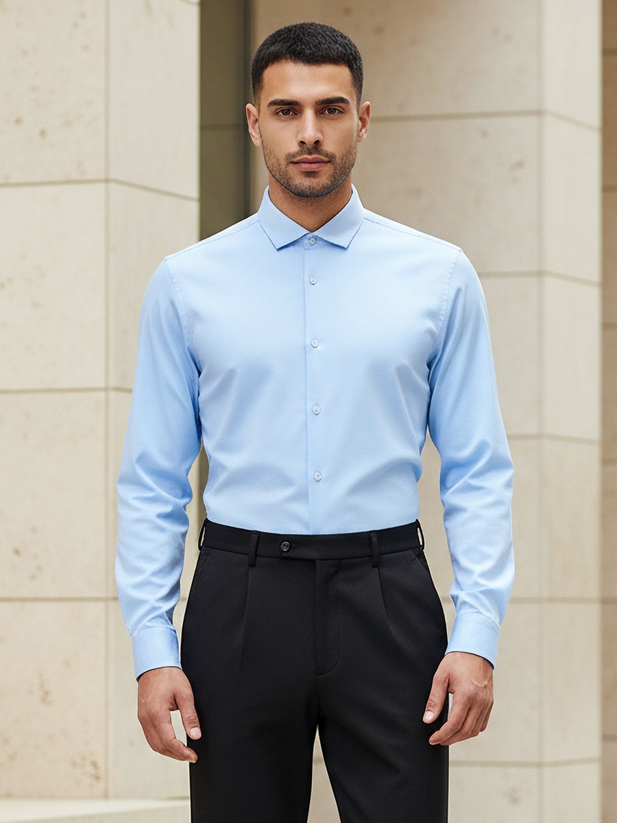 Men Regular Fit Collared Long Sleeves Shirt