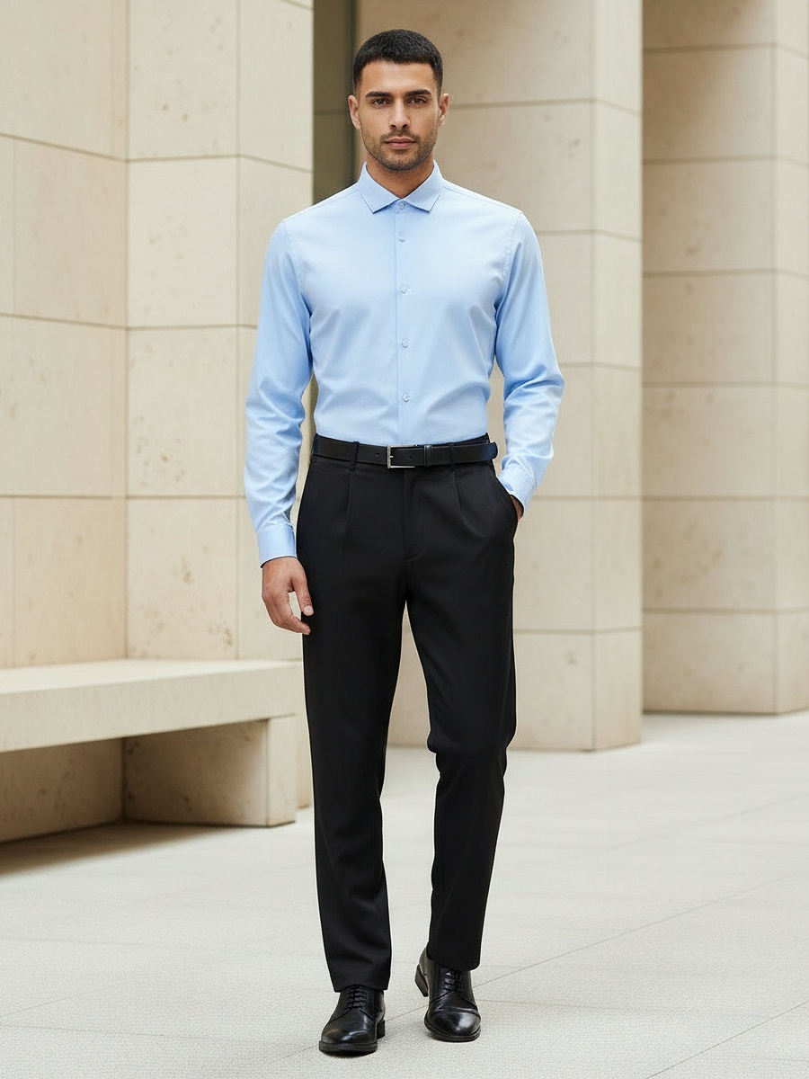Men Regular Fit Collared Long Sleeves Shirt