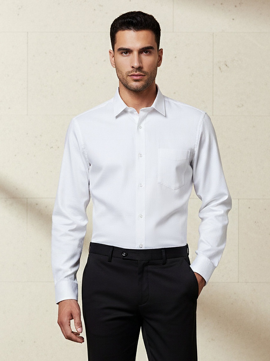 Men Regular Fit Collared Long Sleeve Shirt