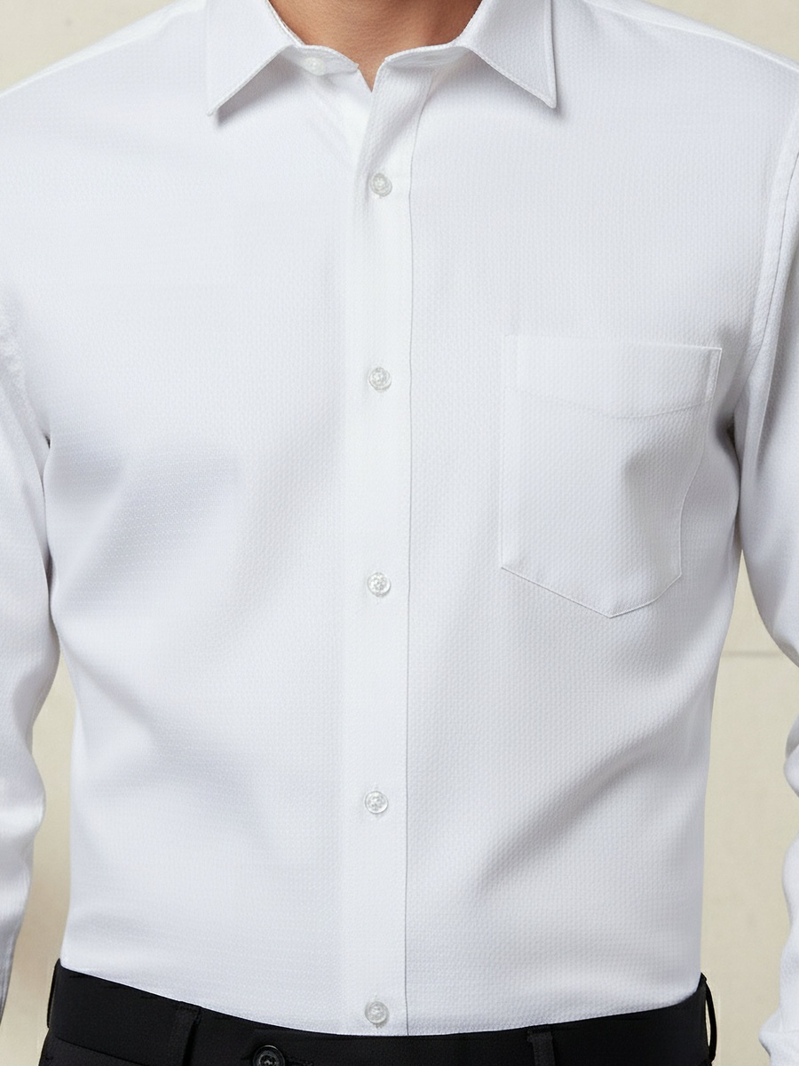 Men Regular Fit Collared Long Sleeve Shirt