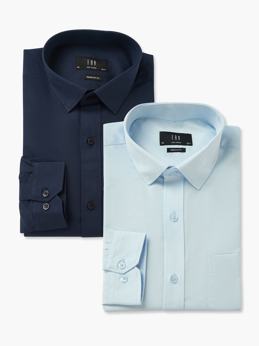 Men Regular Fit Collared Long Sleeves Shirt - Set of 2