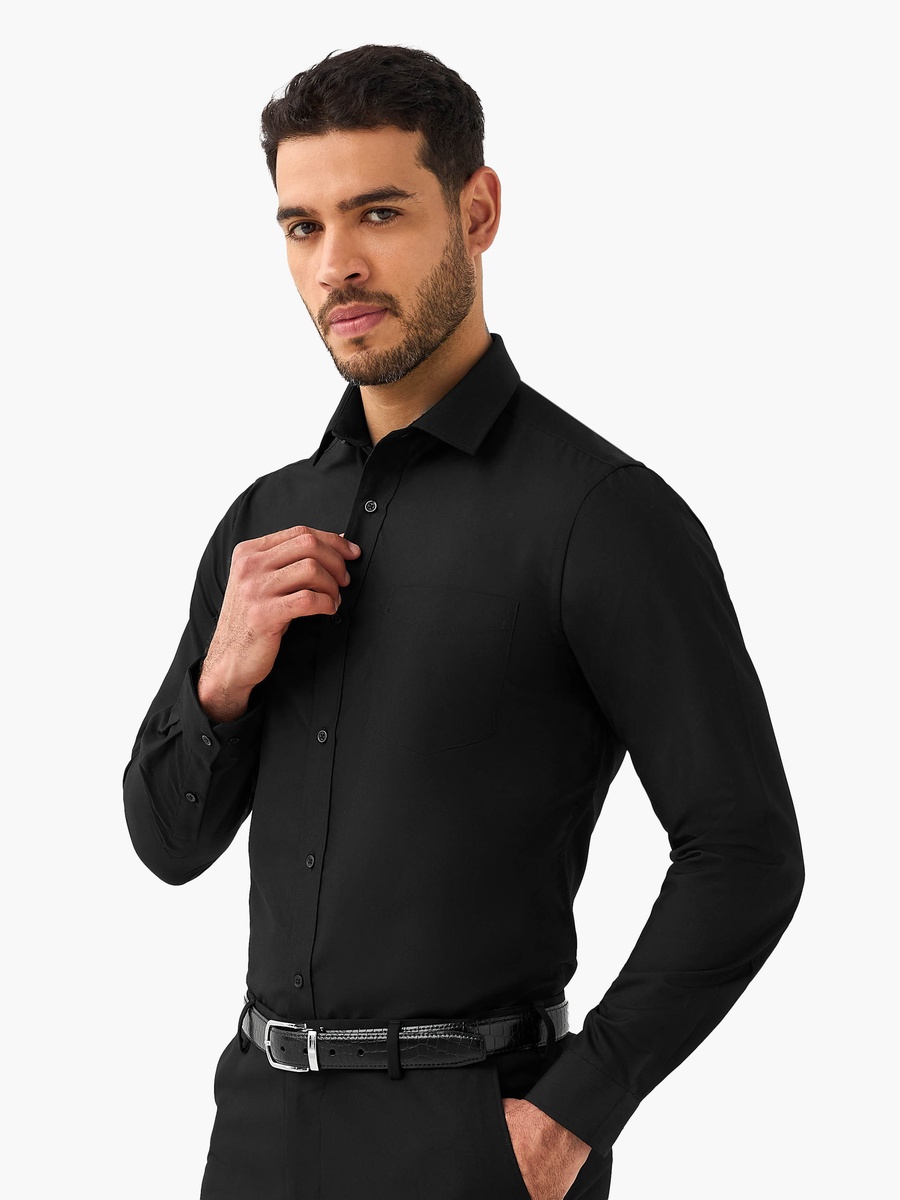 Set of 2 - Men Slim Fit Collared Long Sleeves Shirt