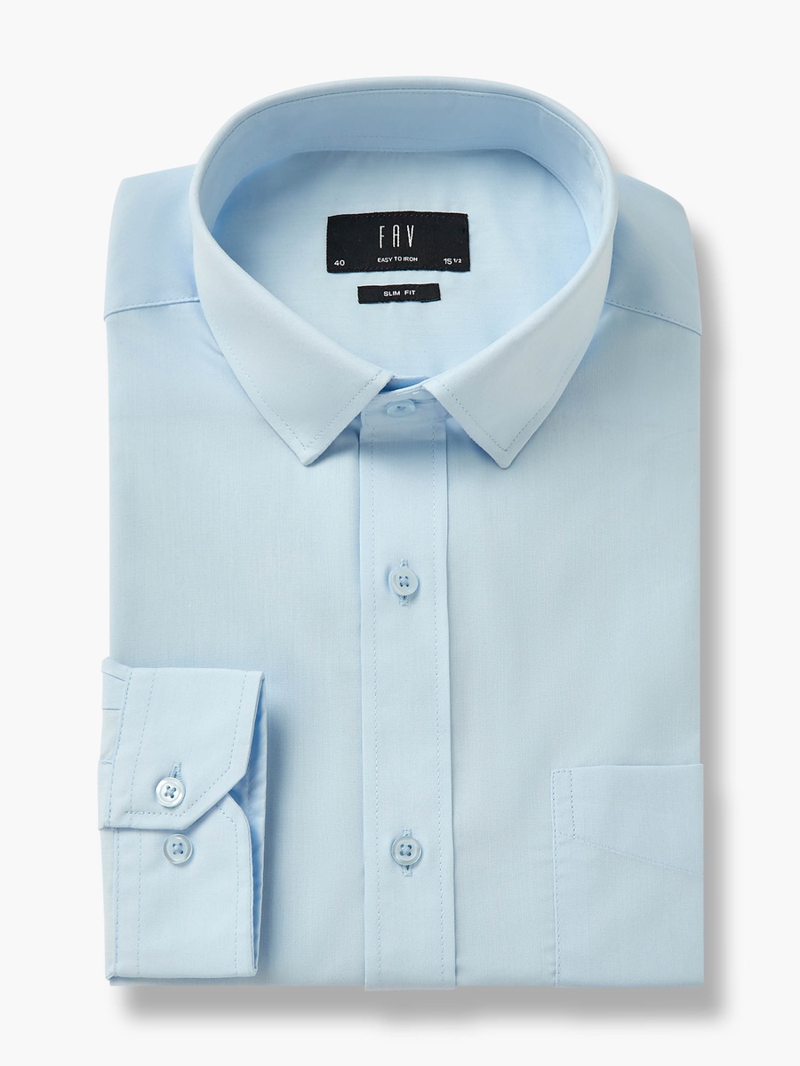 Set of 2 - Men Slim Fit Collared Long Sleeves Shirt