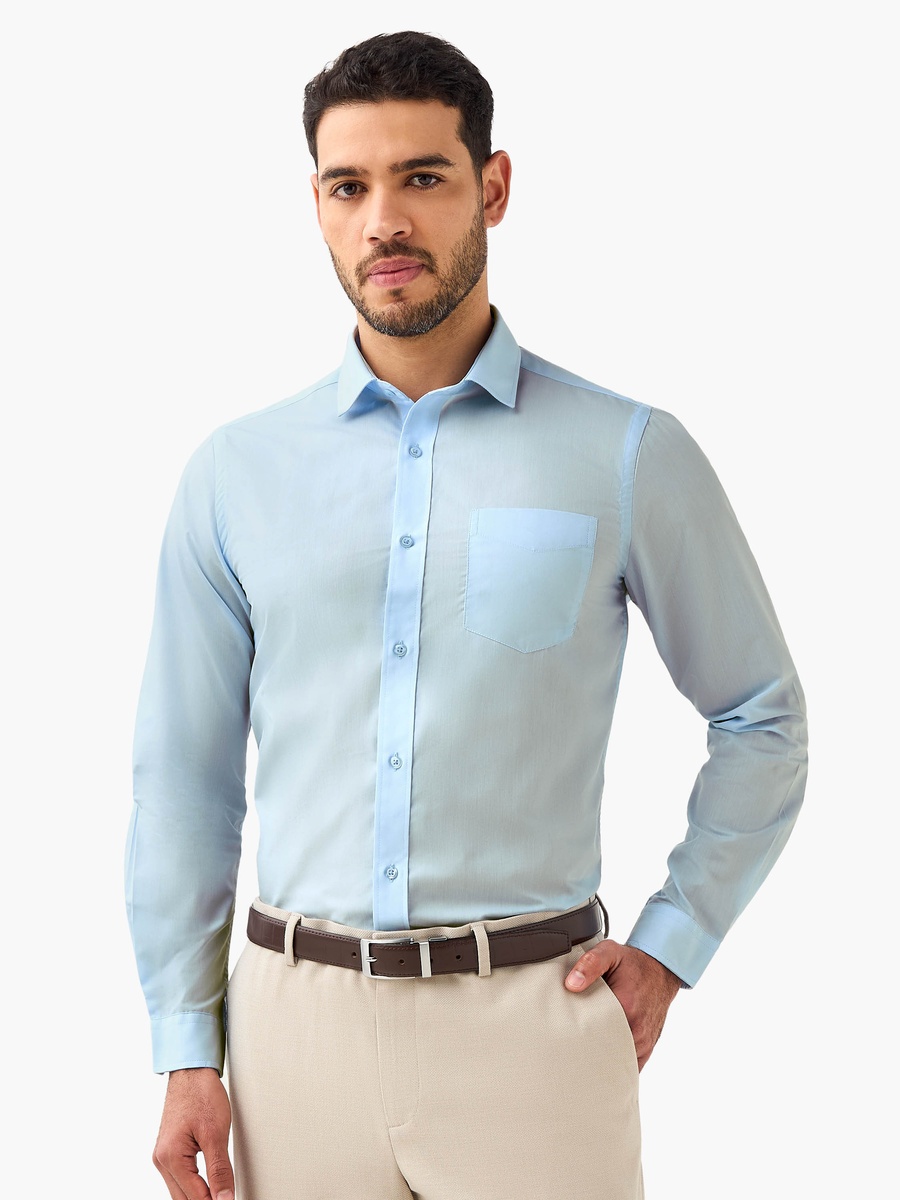 Set of 2 - Men Slim Fit Collared Long Sleeves Shirt