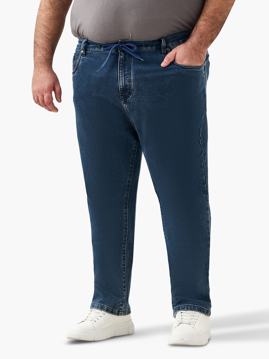 Men Relaxed Fit Flexi Waist Athletic Jeans