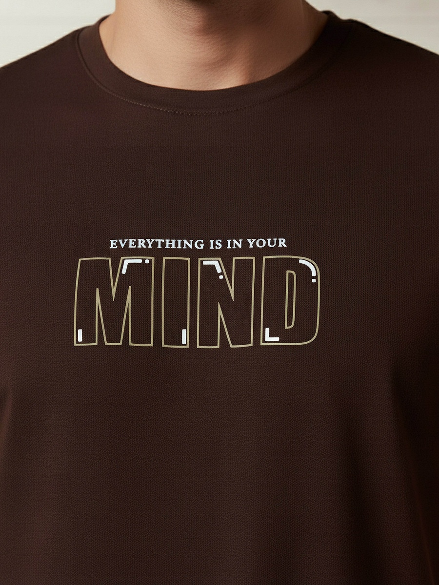 Men Slim Fit Round Neck Short Sleeve Slogan Print T-Shirt