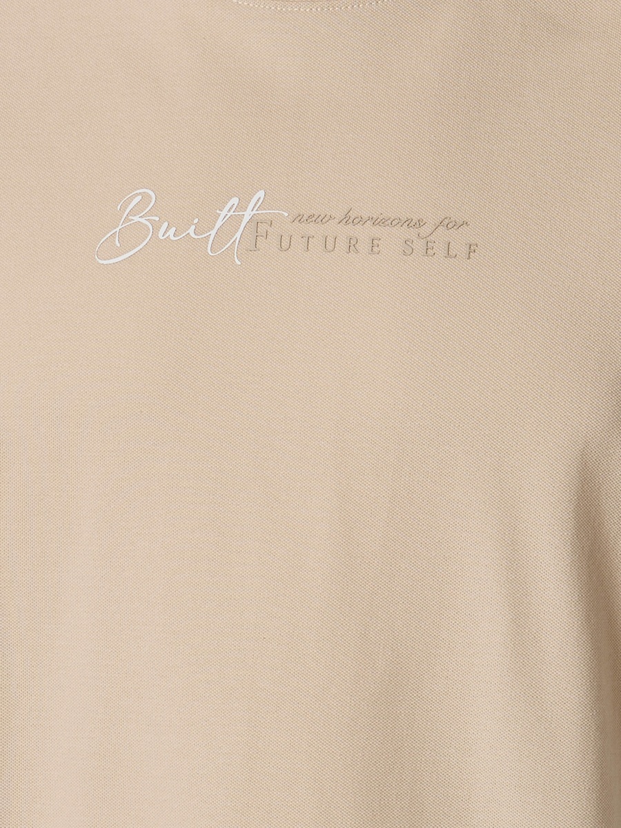 Men Slim Fit Round Neck Short Sleeve Slogan Print T-Shirt