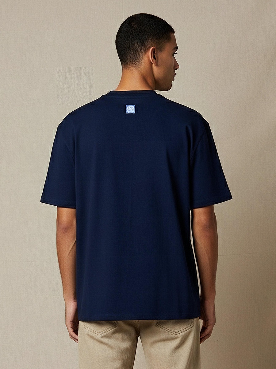 Men Regular Fit Crew Neck Short Sleeve Embroidered T-Shirt