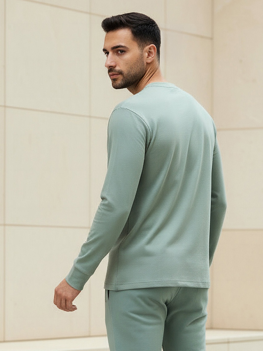Men Henley Neck T-Shirt