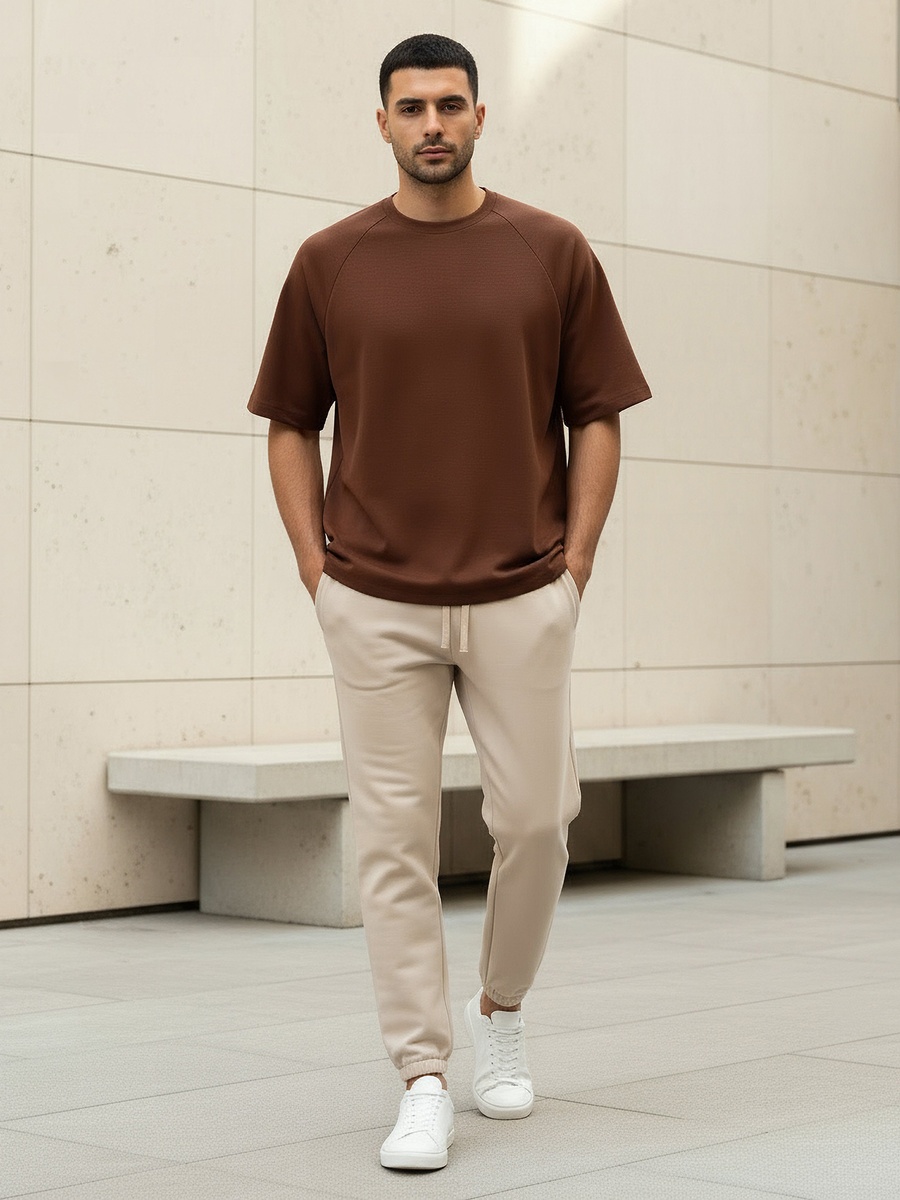 Men Raglan Sleeve Oversized T-Shirt