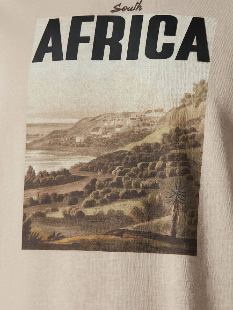 Men Slim Fit Crew Neck Short Sleeve South Africa Graphic Print T-Shirt