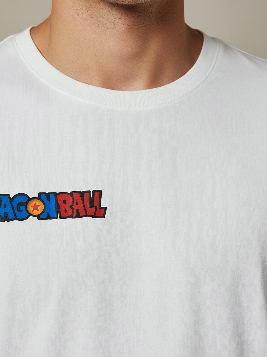 Men Regular Fit Crew Neck Short Sleeve Dragon Ball Print T-Shirt
