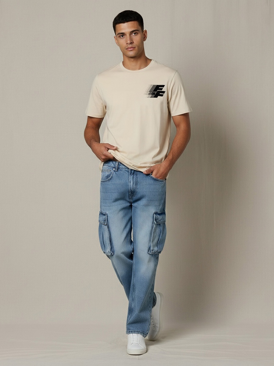 Men Regular Fit Crew Neck Short Sleeve Fast and Furious Print T-Shirt