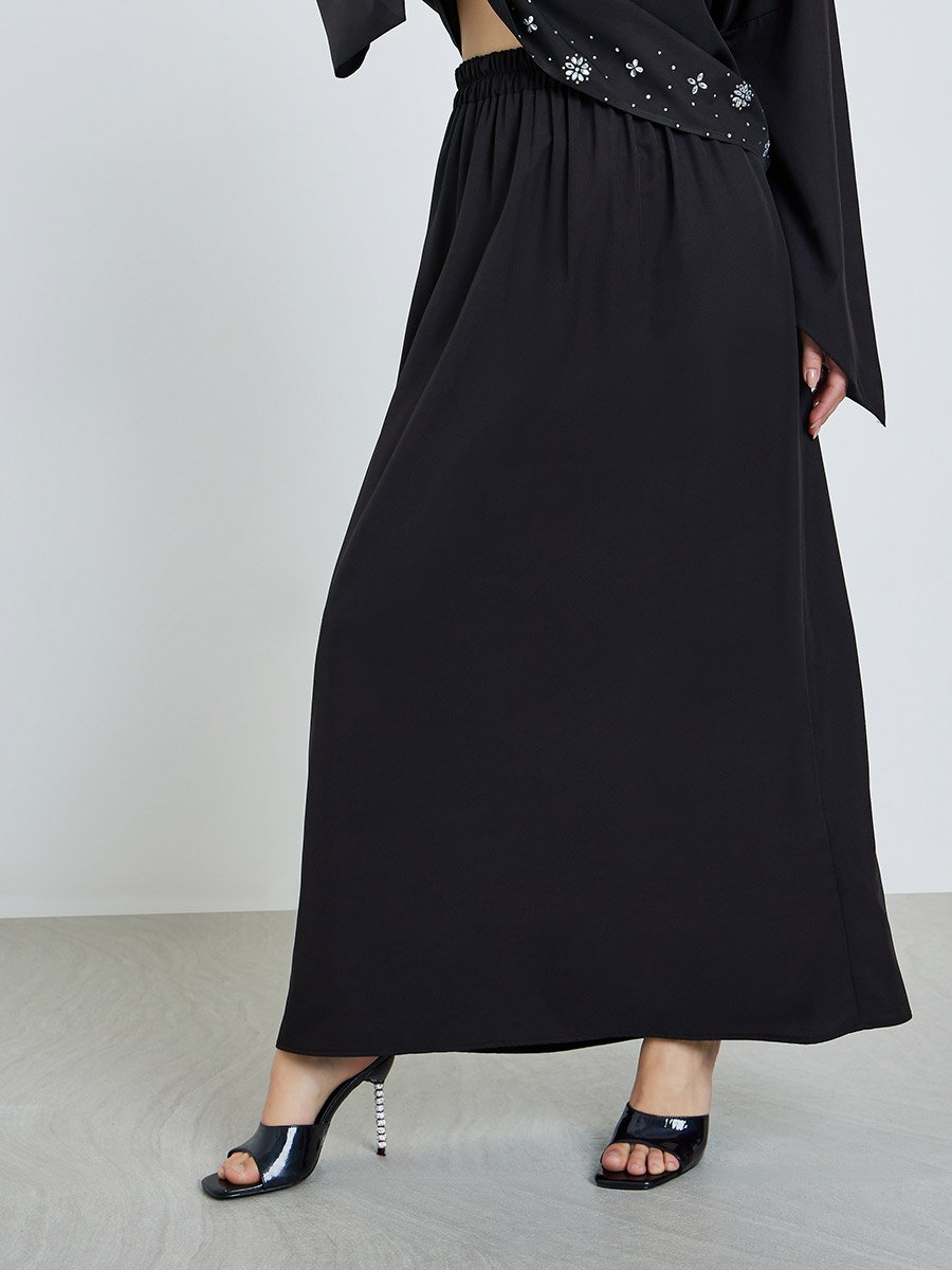 Black Embellished Top and Maxi Skirt Co-Ords