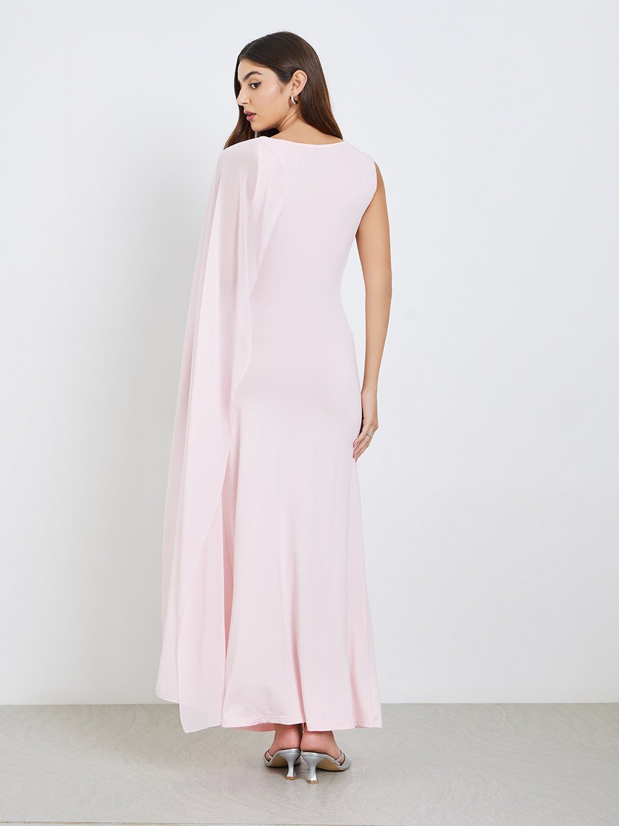 Women Pink Embellished One-Shoulder Maxi Dress For Women at Kuwait | Styli Women Pink Embellished One-Shoulder Maxi Dress For Women at Kuwait | Styli