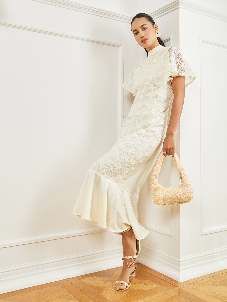 square neck white maxi dress Square Neckline Smocked Bodice Eyelet Maxi Dress  New York & Company