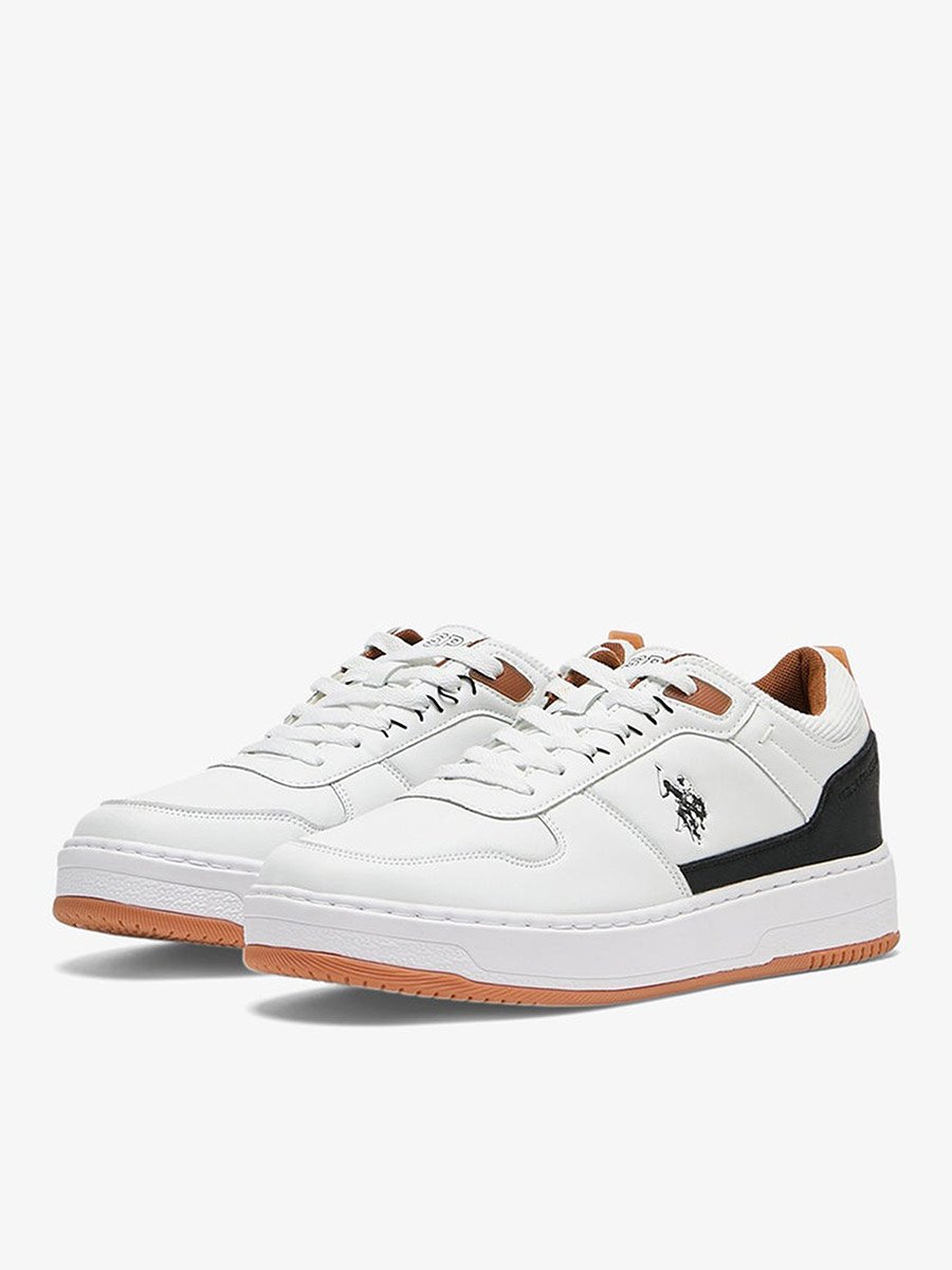 Men White Low-Top Sneakers - Modern Design with Accents
