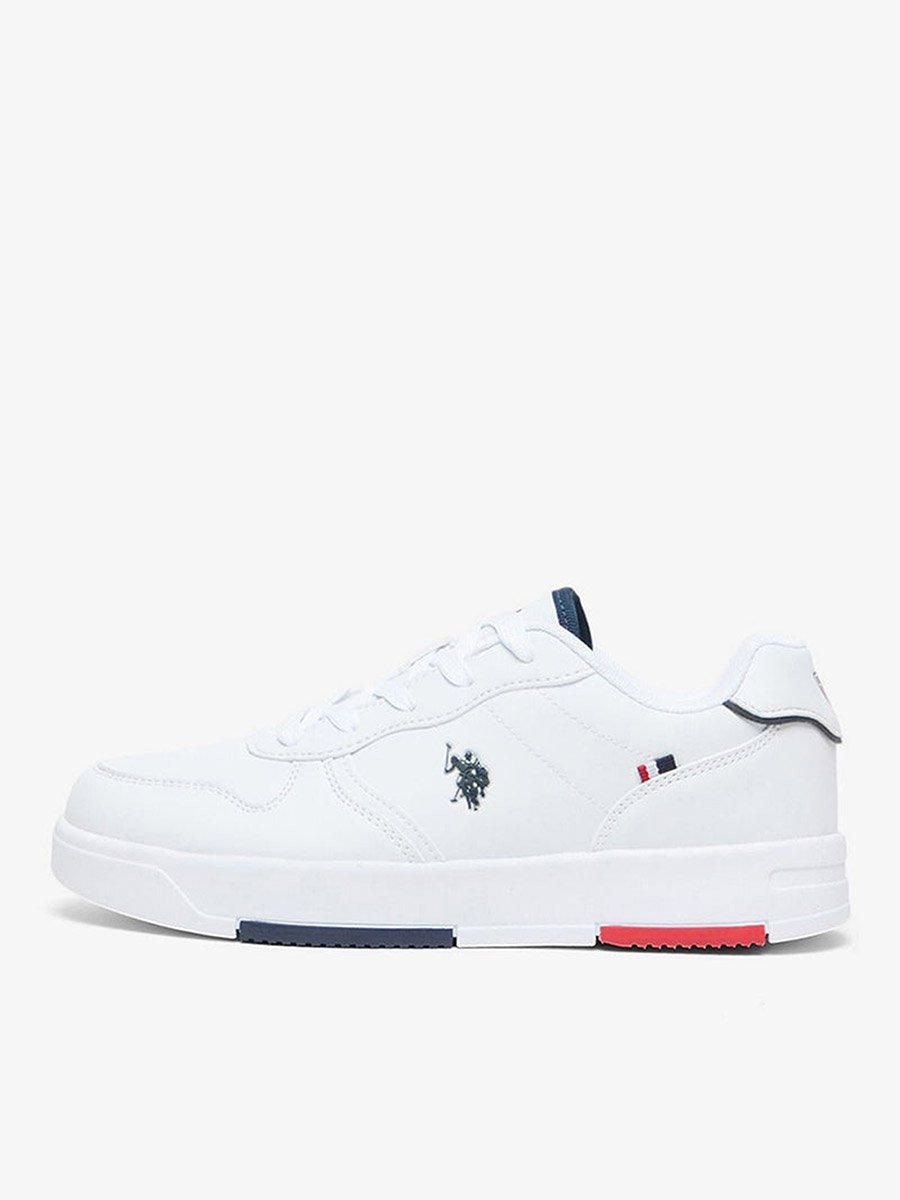 Women White Low-Top Sneakers with Accents