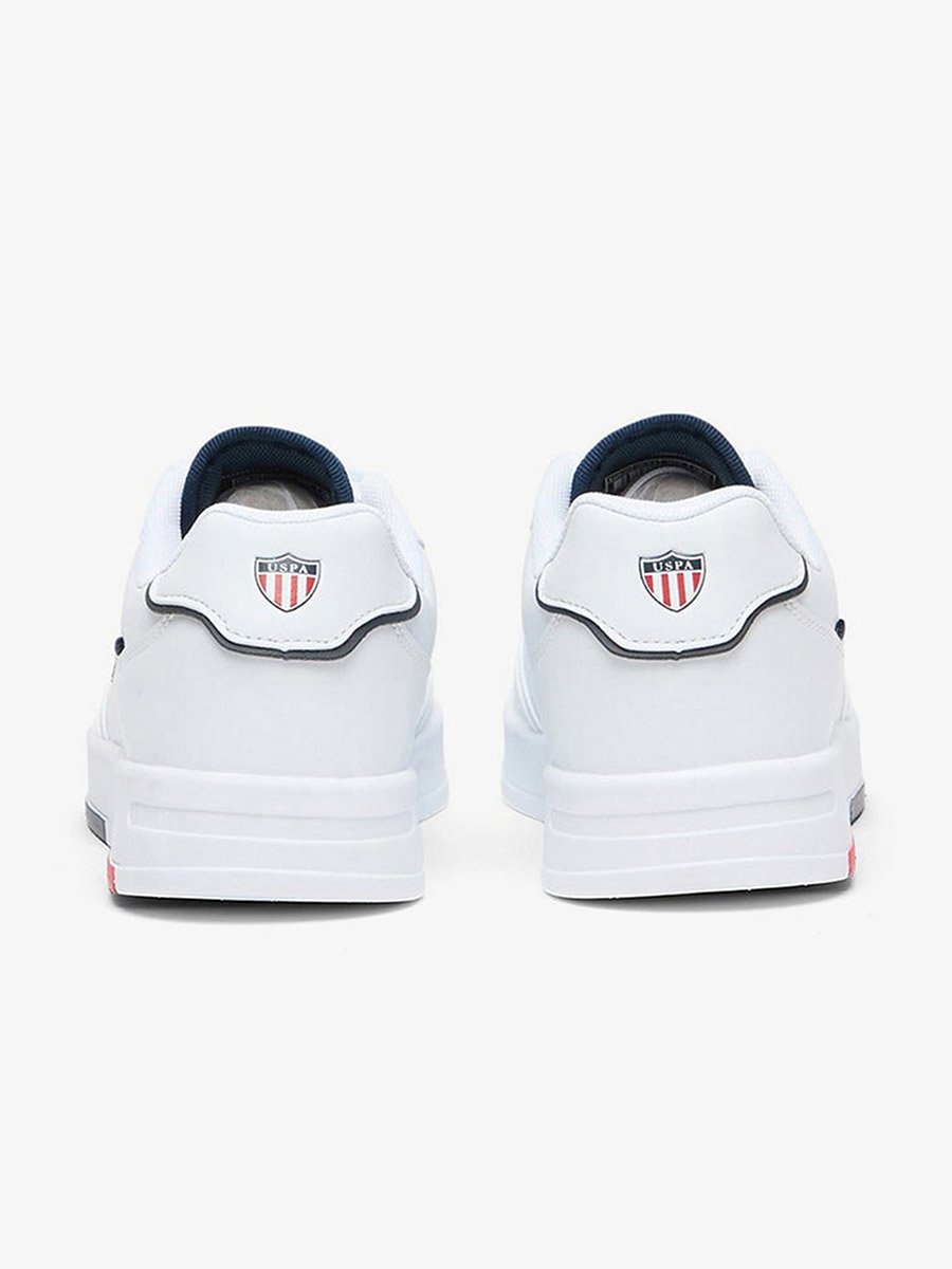 Women White Low-Top Sneakers with Accents
