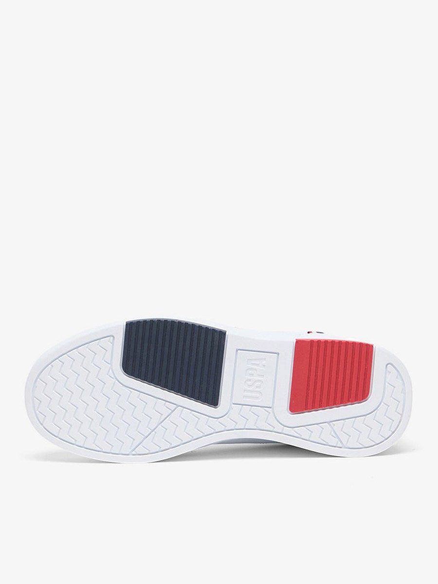 Women White Low-Top Sneakers with Accents