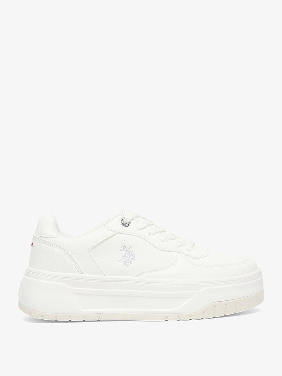 Women White Low-Top Sneakers with Foam Padding