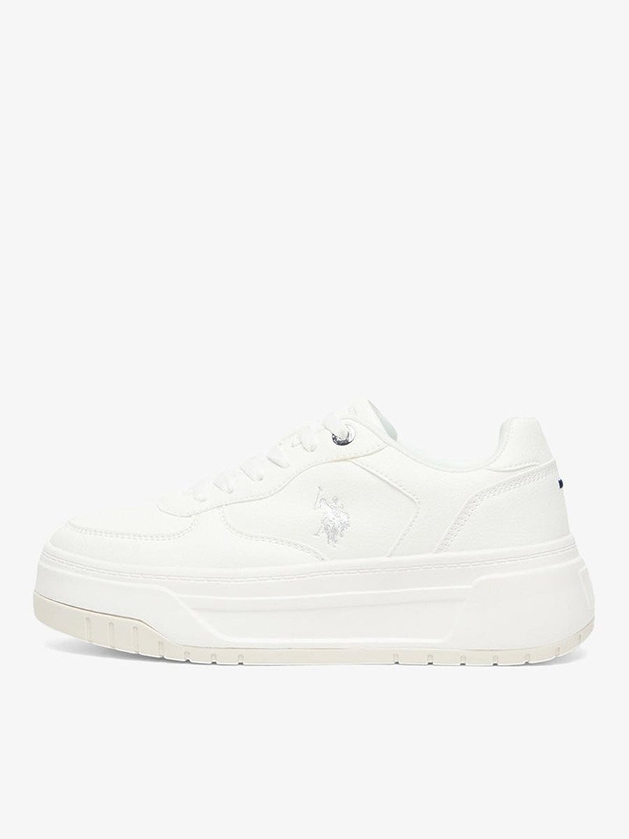 Women White Low-Top Sneakers with Foam Padding