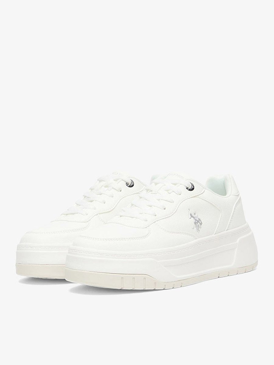Women White Low-Top Sneakers with Foam Padding