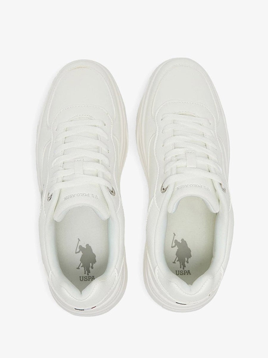 Women White Low-Top Sneakers with Foam Padding