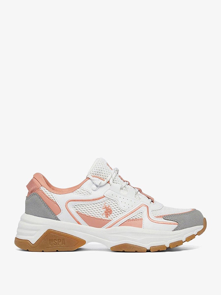 Women White Low-Top Sneakers - Lightweight Lace-Up Design